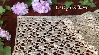 How to Crochet Lacy Flower Scarf Shawl or Table Runner Lacy Flowers Crochet Stitch Video Tutorial [upl. by Alaham]