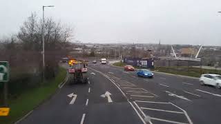 Translink bus overtaking a tractor from the Traffic Lights [upl. by Alakam888]