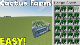 The EASIEST Cactus Farm in Minecraft 121  Tutorial [upl. by Rimaa16]