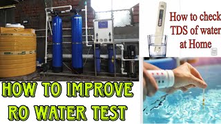 Ro mineral water plant 500LPH full detailRO water ki test ko bislari jaisa kaise kareRO water TDS [upl. by Newfeld]