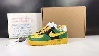 Nike Air Force 1 x LVSLouisVuitton Green Yellow Black On Hand Review from Topkickss [upl. by Lucilla]