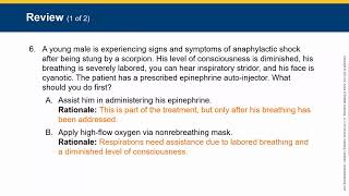 CH 21 EMT Allergy Anaphylaxis Review Questions [upl. by Haidabez910]