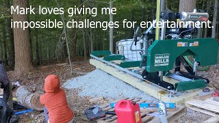 Loading logs onto our Woodland Mills Sawmill without heavy equipment [upl. by Natek]