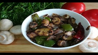 Mushroom Pepper Fry  Dry Mushroom Pepper Fryகாளான் மிளகு வருவல் Mushroom Capsicum Pepper Fry [upl. by Brenn]