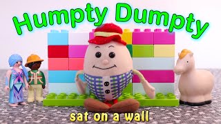 Humpty Dumpty Sat on a Wall  Childrens Toddlers Nursery Rhyme with Real Toys [upl. by Hahsia]