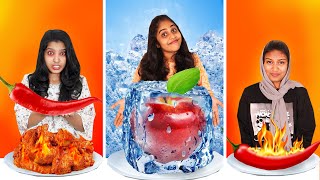 HOT VS COLD FOOD CHALLENGE 🤩  EXTREME FUNNY FOOD CHALLENGE  PULLOTHI [upl. by Aliuqat]