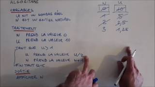 algorithme  exo type bac exemple 1 [upl. by Eenat]