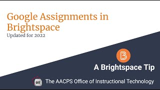 Google Assignments in Brightspace [upl. by Placidia]