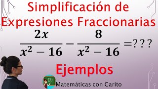 Simplificar Expresiones Fraccionarias  Ejemplos 2 [upl. by Isaacs]