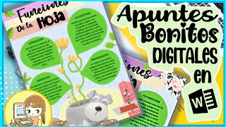 💻💖 COMO HACER UN ORGANIZADOR VISUAL EN WORD 💻💖 APUNTES BONITOS DIGITALES EN WORD ⌨ [upl. by Nabroc]