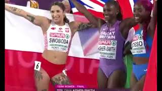 Dina AsherSmith wins 100m title at 2024 Roma European Athletics Championships [upl. by Inaoj]