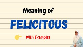 Daily vocabulary  Felicitous Meaning  Vocabgram [upl. by Laeynad]