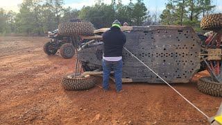 RZR Turbo S CanAm X3 RR rollover [upl. by Pax258]