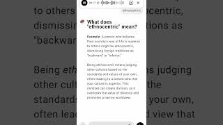 What does quotethnocentricquot mean [upl. by Annahtur]