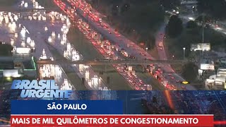 Cidade de São Paulo possui mais de mil quilômetros de congestionamento  Brasil Urgente [upl. by Acinorahs411]