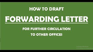 How to draft FORWARDING LETTER [upl. by Rosco989]