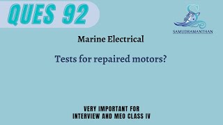 Essential Tests for Repaired Motors Ensuring Reliability and Performance  samudramanthan [upl. by Itnuahsa220]