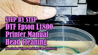 Step by Step DTF Epson L1800 Printer Manual Head Cleaning [upl. by Muncey133]