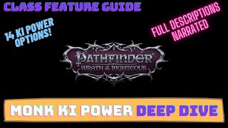 Pathfinder Wrath of the Righteous Monk Ki Power Deep Dive  14 Ki Powers [upl. by Ecinerev]