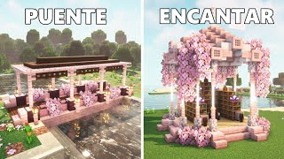 3 IDEAS PARA DECORACIONES DE CEREZO 🌸 EN MINECRAFT  Tutorial [upl. by Adekam375]