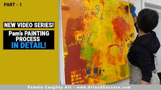 062  Pamela Caughey  YELLOW Painting GROWS UP  Pams Painting Processy  Part 1 [upl. by Nylia]