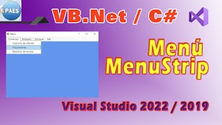 Criando um menú e abrindo formulários  MenuStrip  Windows Form  VBNet e C [upl. by Kahlil]