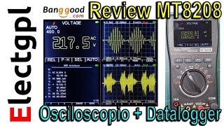 Multimetro Mustool MT8208 HD  Osciloscopio  Datalogger  Review Banggood [upl. by Llerot12]