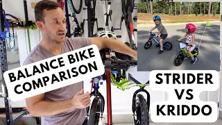 Balance Bike Comparison  Strider vs Kriddo [upl. by Liek]