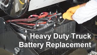 Heavy Duty Truck Battery Replacement  The Battery Shop [upl. by Icnan725]