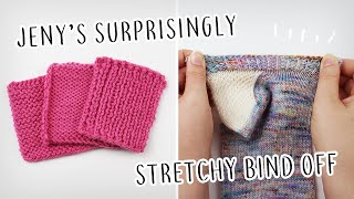 Jenys Surprisingly Stretchy Bind Off JSSBO for knitting 3 ways [upl. by Ynaffit]