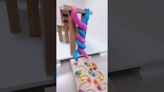 marble Run Race ASMR 147 Wooden Wave Course Colorful Marbles marblerun marblerunrace asmr [upl. by Aerehs169]