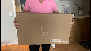 2023 32quot Samsung the frame unboxing and wall mounting [upl. by Schiffman]