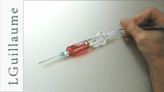 drawing realistic syringe  seringue [upl. by Yrogiarc985]