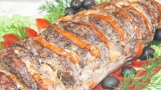 Свинина quotГармошкаquot в духовке с помидорами и сыром Рецепт вкусного сочного мяса на праздничный стол [upl. by Kirbee]