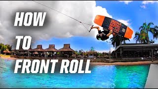 HOW TO FRONT ROLL  WAKEBOARDING  CABLE PARK [upl. by Stephi]