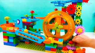 Satisfying building block coaster wheel ☆ colorful balls marble run race launcher course asmr 13 min [upl. by Bjork]