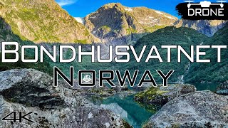 Norway Bondhusvatnet Lake Folgefonna  Cinematic Drone 4k [upl. by Notxarb]