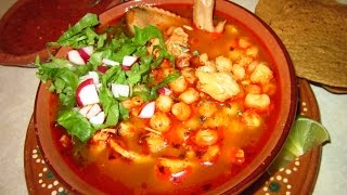 COMO HACER POZOLE ROJO DE POLLO A MI ESTILO  Recetas Aleliamada [upl. by Bywoods]