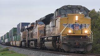 Union Pacific 9000SD70Aceleads ZEGYC north through Hutto Texas [upl. by Stu]