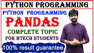 pandas complete topic in python programming  btech  python programming  artificial intelligence [upl. by Suirtimed]