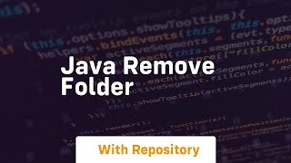 java remove folder [upl. by Jamel]