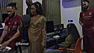 Flavour in studio cooking his latest song quotOBODOquot with Queen Theresa Onuora [upl. by Quackenbush75]