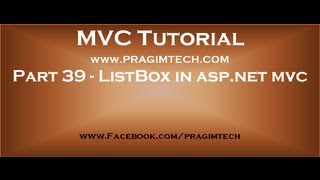 Part 39 ListBox in asp net mvc [upl. by Chirlin]