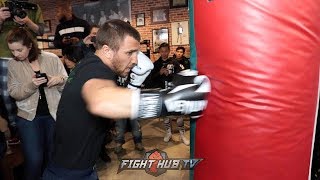 VASYL LOMACHENKO SHOWS YOU HOW A MASTER THROWS COMBINATIONS ON THE HEAVY BAG [upl. by Oneill]