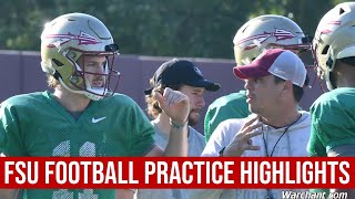 FSU Football PRACTICE HIGHLIGHTS  UNC Week Wednesday Practice  Warchant TV FSU [upl. by Hudnut]