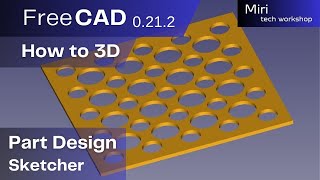 FreeCAD part 174 2024 Plate model with holes [upl. by Sergo]