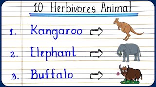 Herbivorous Animals name  10 Herbivorous Animals  Herbivorous Animals name in English [upl. by Wrand42]