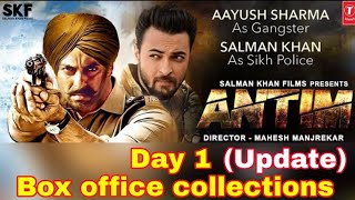 Antim 1st Day Box Office Collection Antim Box Office Collection Salman KhanAayush Sharma Antim [upl. by Nilad]