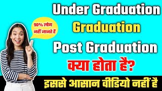 UndergraduategraduatePostgraduatewhat is the difference Post graduation graduationfull expla [upl. by Keyser]