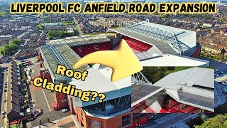 Roof Cladding Finally Being Finished Anfield Road Expansion [upl. by Rebak]